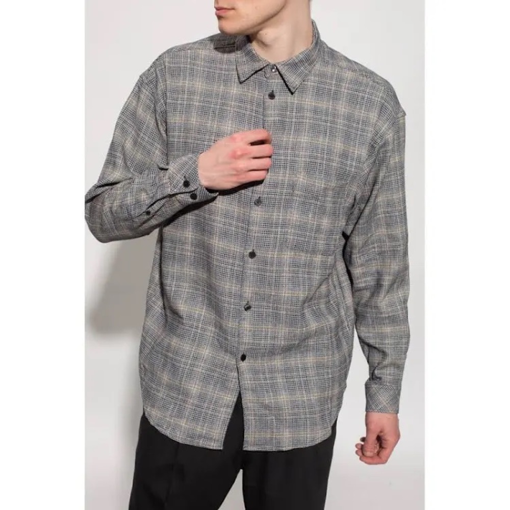 Samsoe & Samsoe Mens Luan J Longsleeve Button Shirt Salt and Pepper Size Medium